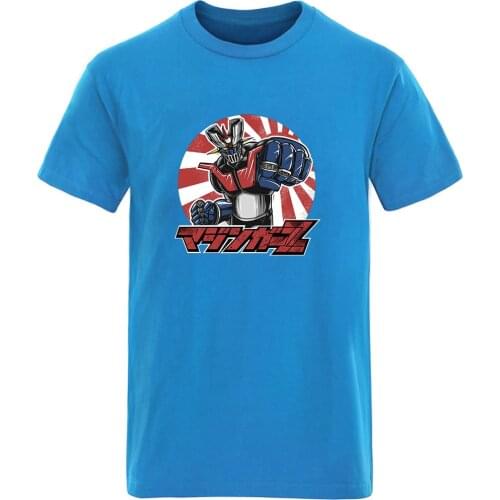 Mazinger Z Print Mens T-shirt Fashion 100% Cotton Clothing Harajuku Short Sleeve Tops Casual Hip Hop Camisetas Retro 2020 Homme