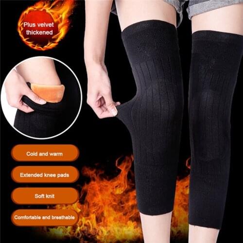 1 Pair Men Women Wool Leg Knee Warmer Coldproof Leg Warmers Winter Thermal Thickness Socks Knee Protector KneeCap Leg Sleeves