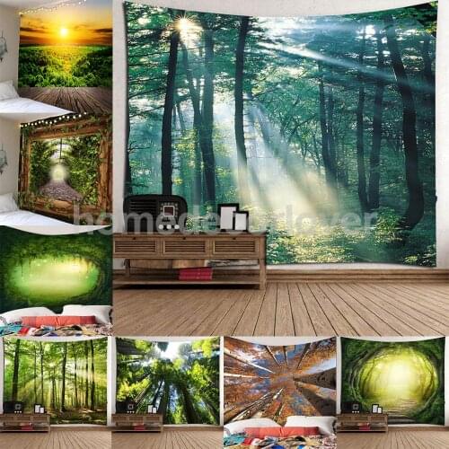 Creative Wall Tapestry Beautiful Pictures Art Mural Hanging Decoration Forest Round Vine Trail Pattern