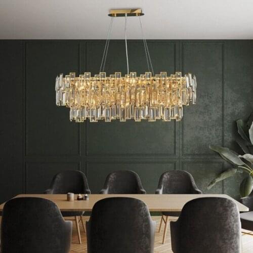 KOSTKING Lighting Modern Crystal Chandelier For Dining Room Island Kitchen Cristal Hanging Lamp Home Decor Suspension Luminaire