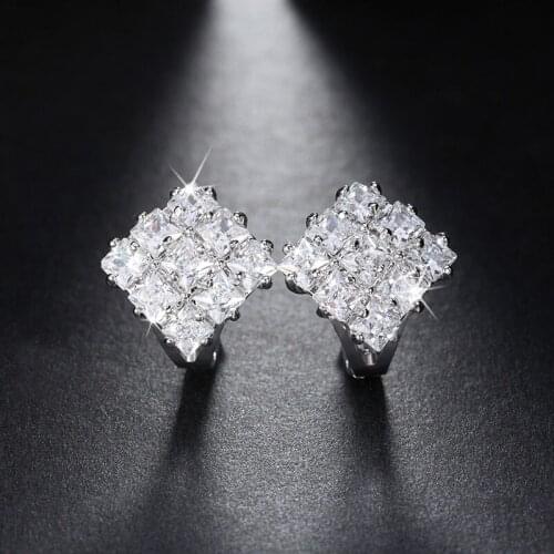 White Copper White AAA Cubic Zirconia Round Hoop Earrings Fashion Jewelry Earring Female Party Gift For Womens jewelry