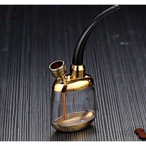 Fashion Smoking Water Pipe Plastic Metal Portable Hookah Pipes Tobacco Filters men Gift For Health Metal Tube Cigarette Filter