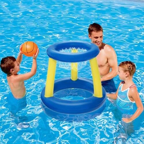 Newest Water Basketball Stand Inflatable Floating Basketball Hoop with Basketball Swimming Pool Game Toy