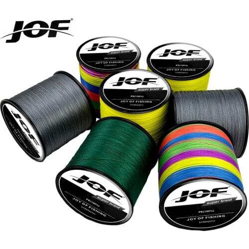 JOF 1000M 500M 300M 100M 12 Strands 9 Strands Braided Fishing Lines Weaves Wire Smooth PE Multifilament Line for Sea Fishing