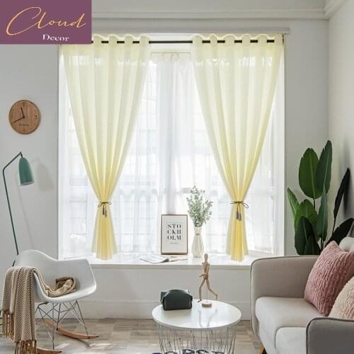 Modern Japanese style Thick curtain yarn curtains for living room kitchen curtain yarn bedroom shade window screen blackout yarn
