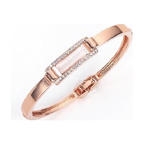 Titanium Steel Plated Real Gold Bracelet Rose Gold Opening Bracelet Simple And Stylish To Send Girlfriend Birthday Gift