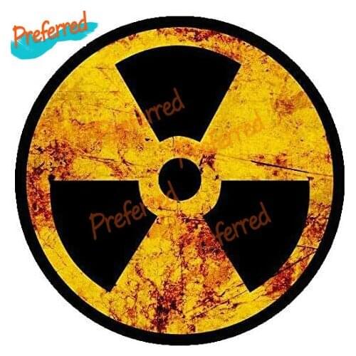 Warning Persoitnaly Car Sticker Radioactive Nuclear Radiation Rustic Symbol Sticker for Auto Laptop Bumper Decal PVC KK