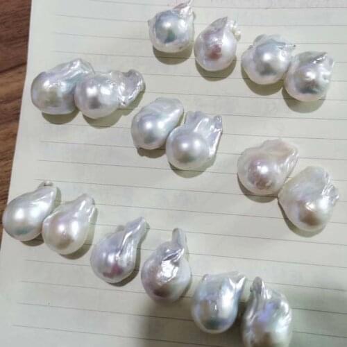 2pcs/lot 15-16mm 3A Good Quality Freshwater Pearls Loose Beads Baroque Zhuji Cultured Natural Baroque Pearls for Jewelry Making