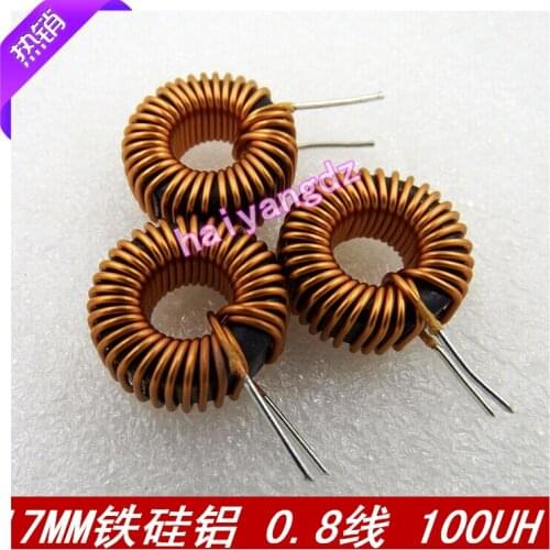 S065125 17MM iron silicon aluminum -100UH 0.8 wire 6A energy storage magnetic ring inductance ring inductor