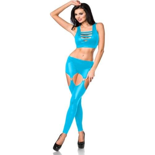 Sexy Faux Leather Clubwear for Women Plus Size fetish hot erotic Pole Dance Lingerie Set Hollow out Bodycon Party Garter belt