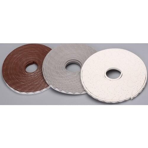 Silicone Rubber Adhesive Seals Sliding Door Window Weatherstrip Cupboard Wardrobe Gasket 9mm x 2mm 9x6mm Gray White Brown