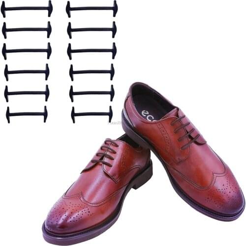 Silicone No Tie Shoelaces Elastic Men Leather Shoe laces sneakers for shoelaces 12pcs/set Round Laces One size fits all shoes