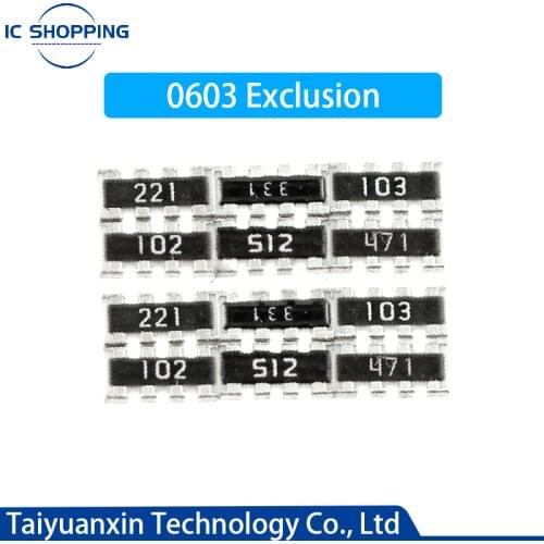 SMD Exclusion 0603 8P4R 2*4P 15K 16K 18K 20K 22K 24K 27K 30K 33K 36K 39K 43K 47K 51K 56K 62K 75K 82K 91K Network Resistor Array