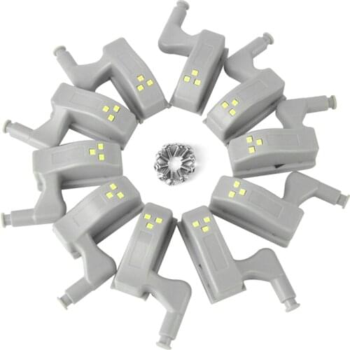 10PCS LED Smart Touch Induction Cabinet Light Cupboard Inner Hinge Lamp Sensor Light Night Light for Closet Wardrobe
