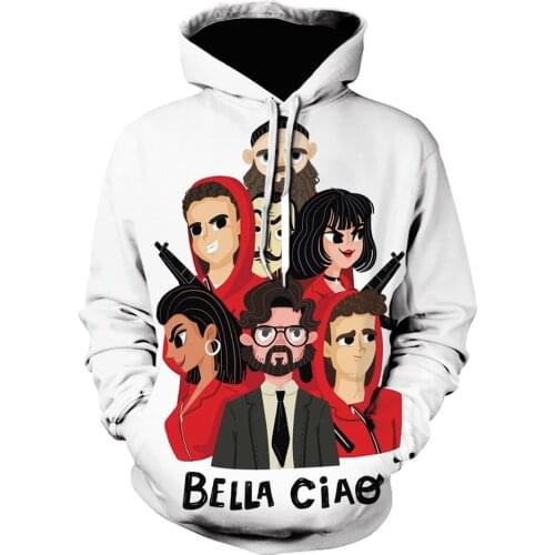 La casa de papel hoodies Classic Clothes hoodie Personality Unisex hoodie Fashion Sweatshirt Money Heist Tv Show jacket 6xl