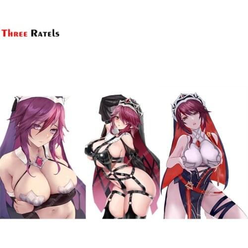 Three Ratels A337 Sexy Girl Rosaria Genshin Impact Sticker For Peugeot 207 Car&Laptop&Motorcycle Decals Vinyl Aterproof Materal
