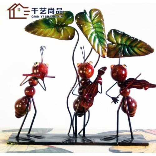 Thousands of unigarden products desktop small ornaments house furnishings open living room decor animal iron ant Home Furnishing
