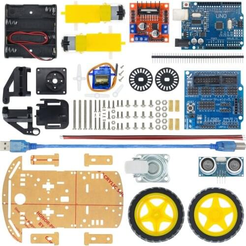 Smart Electronics Motor Smart Robot Car Chassis Kit Speed Encoder Battery Box 2WD Ultrasonic Module for arduino Diy Kit