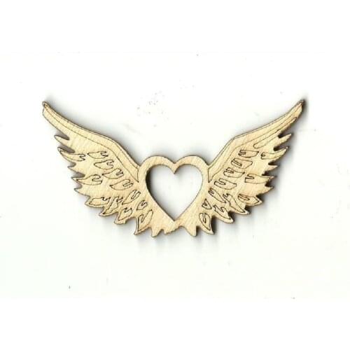 Winged Heart - Laser Cut Out Unfinished Wood Shape