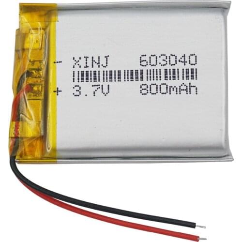 XINJ 3.7V 800mAh Li Polymer Li Po Battery 603040 For GPS Music player speaker MP4 Driving Telephone watches Camera Car DVC DVR