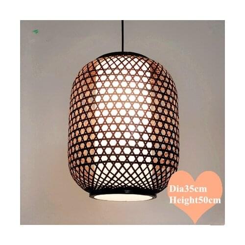 Southeast Asia style hand knitting bamboo art Chandelier Coffee E27 LED lantern lamp for porch&parlor&stairs&corridor LHDD038