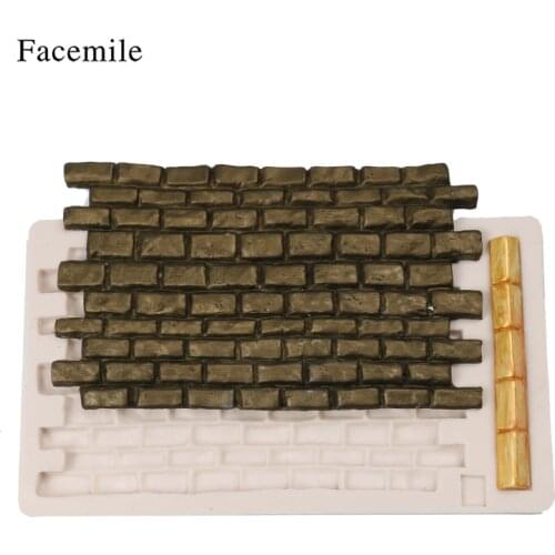 Facemile Wall Stone Silicone Mold Brick Wall Pattern Baking Fondant Mold Cake Decoration Tool Chocolate Gumpaste Sugarcraft Mold