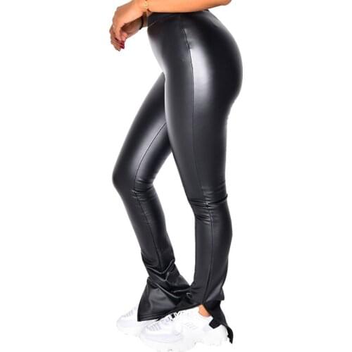 Wome Black PU Pants Tight-Fitting Leggings Pants Tight High Waist Pants Butty Lifting Push Up Fitness Legging