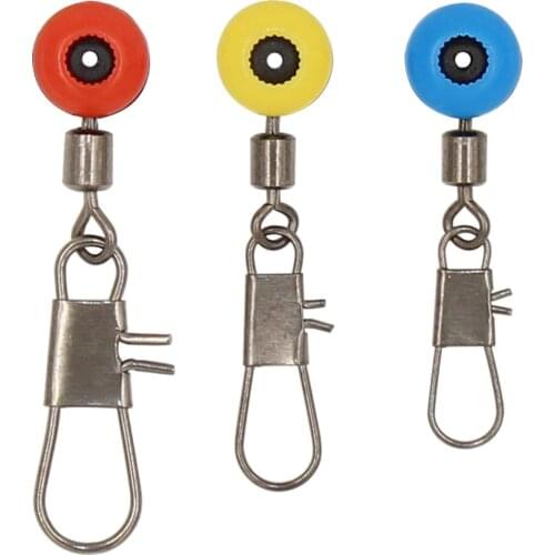 10pcs/lot Fishing Float Bobber Stops Space Beans Sinker Hook Shank Clip Connector Rolling Swivels Snaps