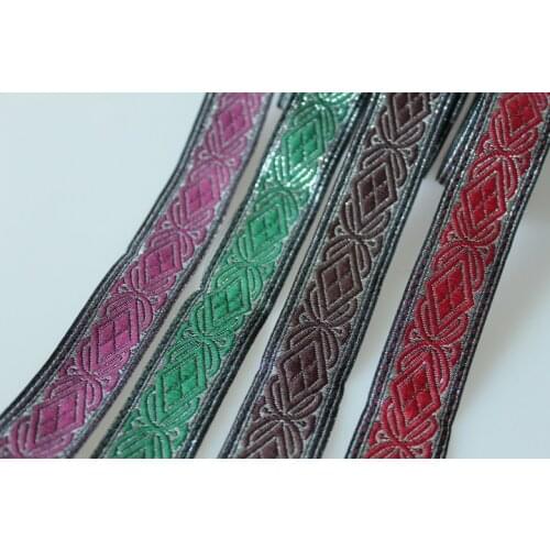 10yards/lot wide about 2.5cm Woven Jacquard Ribbon geometric pattern for curtain and clothing accessory LS-9993