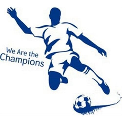 Soccer Boy wall decals We Are the Champion 3d vinyl stickers kids room club decoration Football sport poster wallpaper 70*50cm