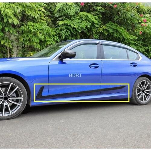 For BMW 3 Series 2020 2021 6pcs Carbon fiber ABS Chrome Car Door Guard Molding Cover Trim Body Side Mouldings Car accessories