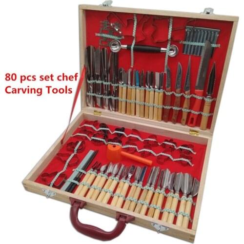 80 pcs Set Kitchen chef Carving knife Fruit Vegetable Garnishing Cutting Engraving Peelers Cutters Tool Decorators Food Knives
