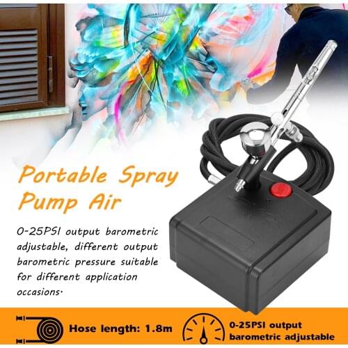 T100 Portable Spray Pump Airbrush Air Compressor Spray Gun Air Brush for Makeup Art Painting Craft Model Flower Spraying Machine