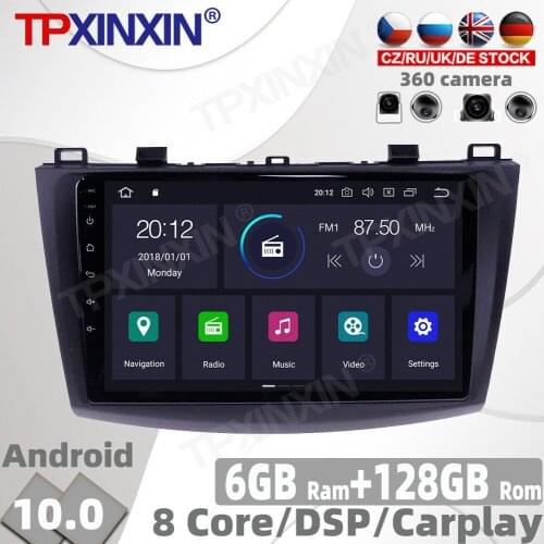 128GB Android 10 PX6 For Mazda 3 2009 - 2013 Car Radio Multimedia Video Player Navigation GPS Accessories Auto 2 din 2din No DVD