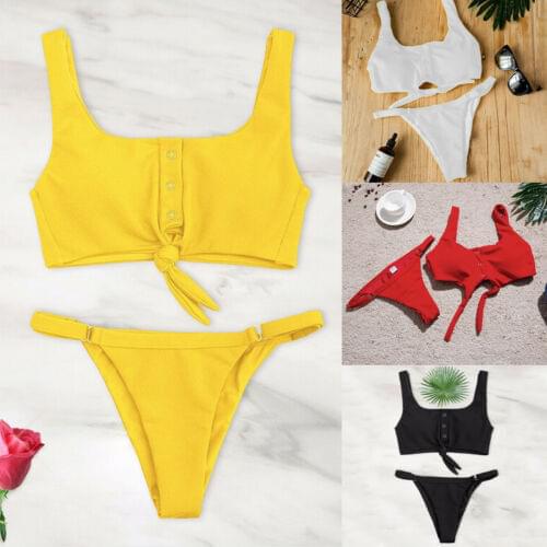 Women Sexy Padded Push-up Bandage Bikini Triangle Thong Underwear Swimwear Swimsuit Bathing Sets