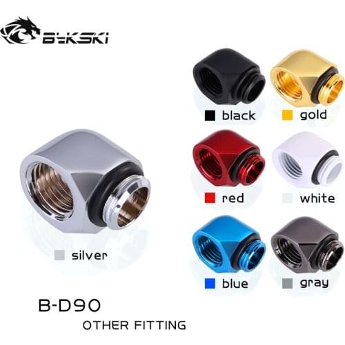 Bykski PC water cooling Rotary Fittings 90 degree G1/4' male to female tube connector Adaptors water cooler gadget B-D90