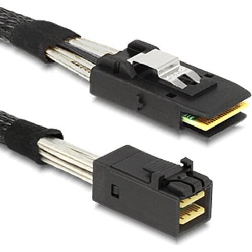 Cablecc Internal Mini SAS SFF 8087 to Mini SAS SFF 8643 High Density HD Data Cable Blak