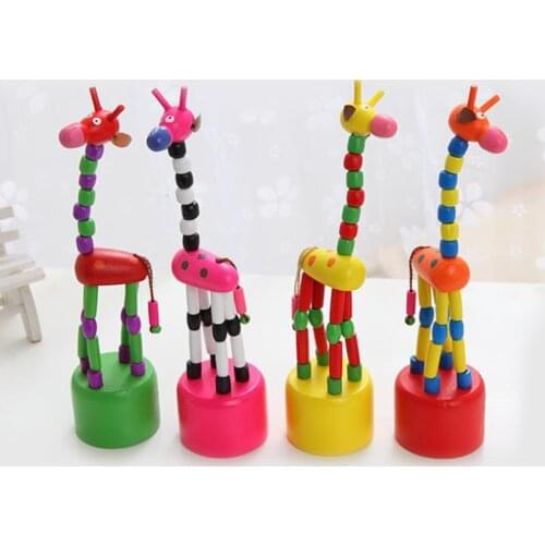Wooden Toys Simulation Giraffe Blocks Rocking Dance Stand By Wire Control Learning Education Fun Funny Gadgets Interesting Toys