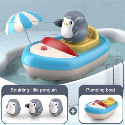 Baby Electric Penguin Bath Toys Baby Bathtubs Yachts Jet Water Water Parks Swimming Pools Water Shower Spraying Water Toys