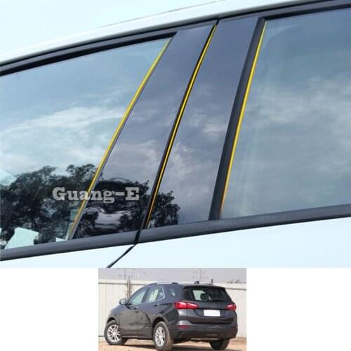 For Chevrolet Equinox Third GE 2017-2021 Car PC Material Pillar Post Cover Door Trim Window Piano Black Molding Sticker Plate