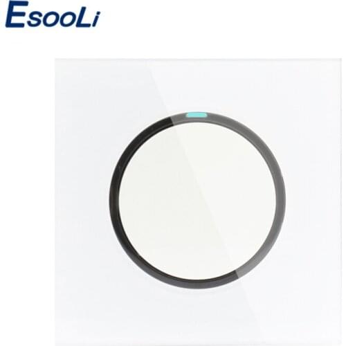 Esooli 2019 New Arrival 1 Gang 1 Way Random Click On / Off Wall Light Switch With LED Indicator Crystal Glass Panel 16A