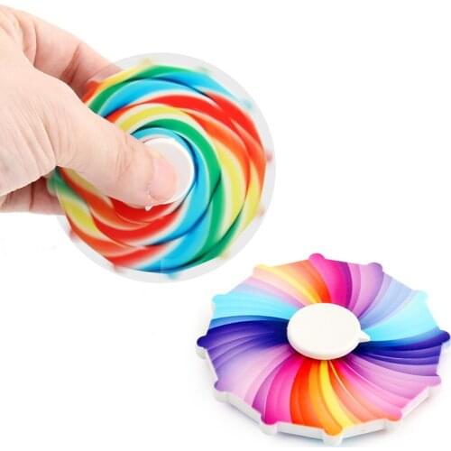 Fidget Toy Colorful Fingertip Gyro Hand Spinner Stress Relief For Kids Adults Rainbow Color Antistress Fidget Spinner
