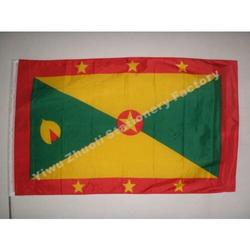 Grenada Flag 150X90cm (3x5FT) 115g 100D Polyester Double Stitched High Quality Free Shipping