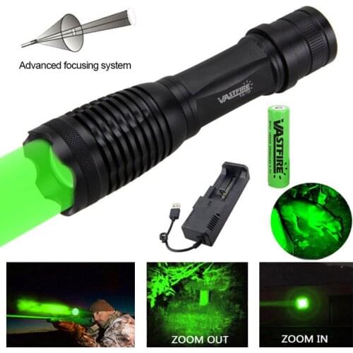Airsoft Element Tactical Flashlight Zoomable 5000LM 350 Yard Pistol Lantern Oudoor Hunting Weapon Gun Light+18650+USB Charger