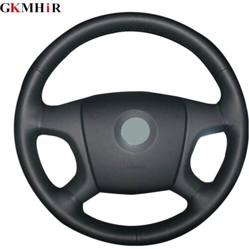 GKMHiR DIY Black Artificial Leather Steering Wheel Cover Black Car Steering Wheel Cover for Old Skoda Octavia Skoda Fabia