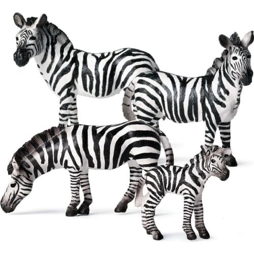 Simulation Wildlife Zebra Foal Animal Model Figurines Toys Wild Animal Action Figures Collection Figure Toys For Children