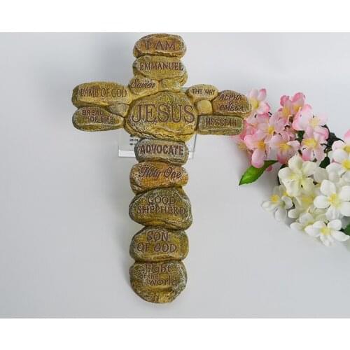 Christ Jesus Cross Statue Resin Crafts Ornaments Christian Supplies Creative Home Cross Wall Hanging