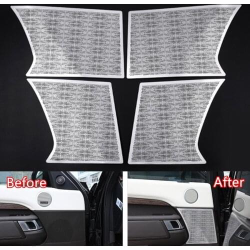 YAQUICKA 4Pcs/set Car Interior Door Speaker Cover Trim Styling For Land Rover Discovery 5 2017 Car-styling Covers Aluminum Alloy