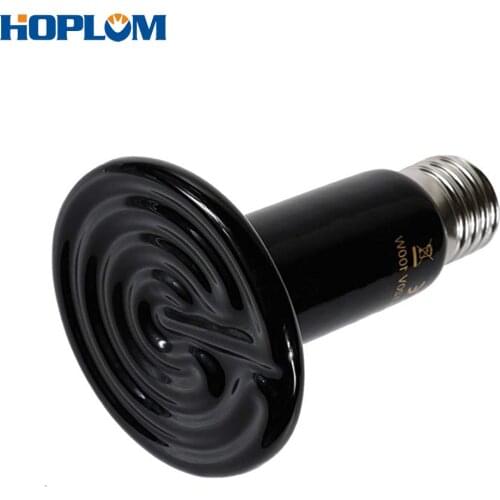 E27 220V Reptile Heat Lamp 25/50/75/100/150/200W Infrared Ceramic Heating Non-light emitting heater lffers
