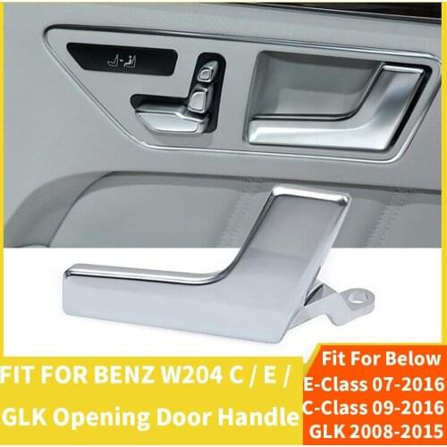 LHD RHD For Car W204 Chrome Silver Inner Interior Opening Door Pull Handle Trim For Benz E-Class C-Class C180 C200 C300 GLK300